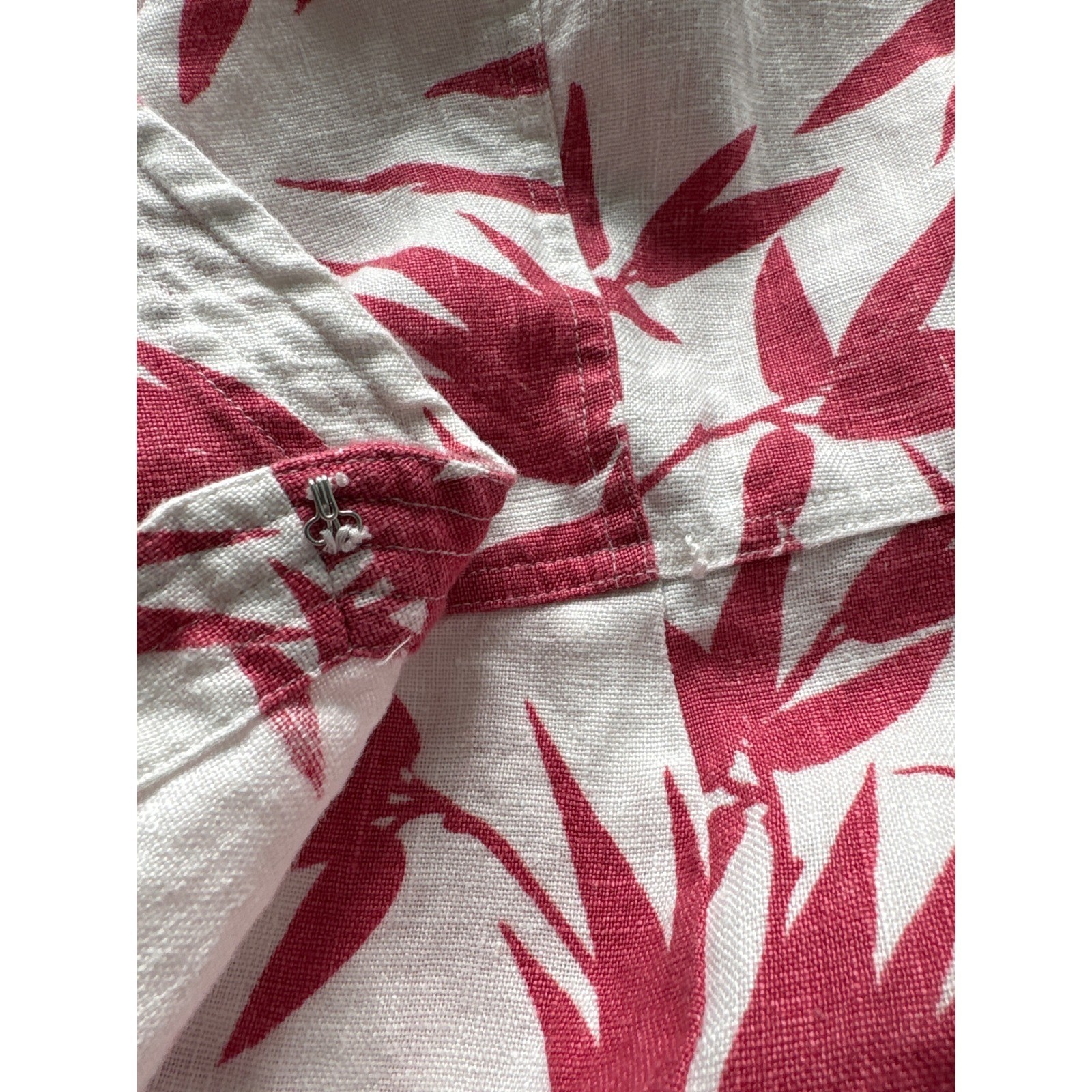 Polo Ralph Lauren Pink White 100% Linen Bamboo Bird Print Wrap Dress Size 4