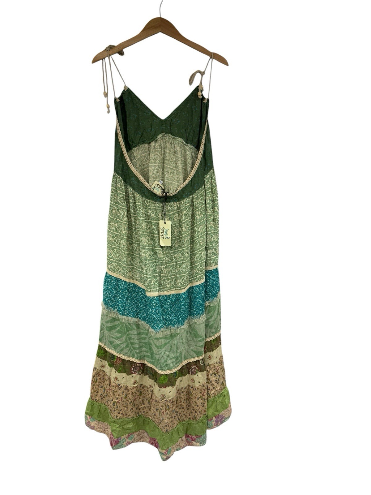 Jaded Gypsy Boho Eclectic Hippie Patchwork Peasant Beach Maxi Dress Size L/XL