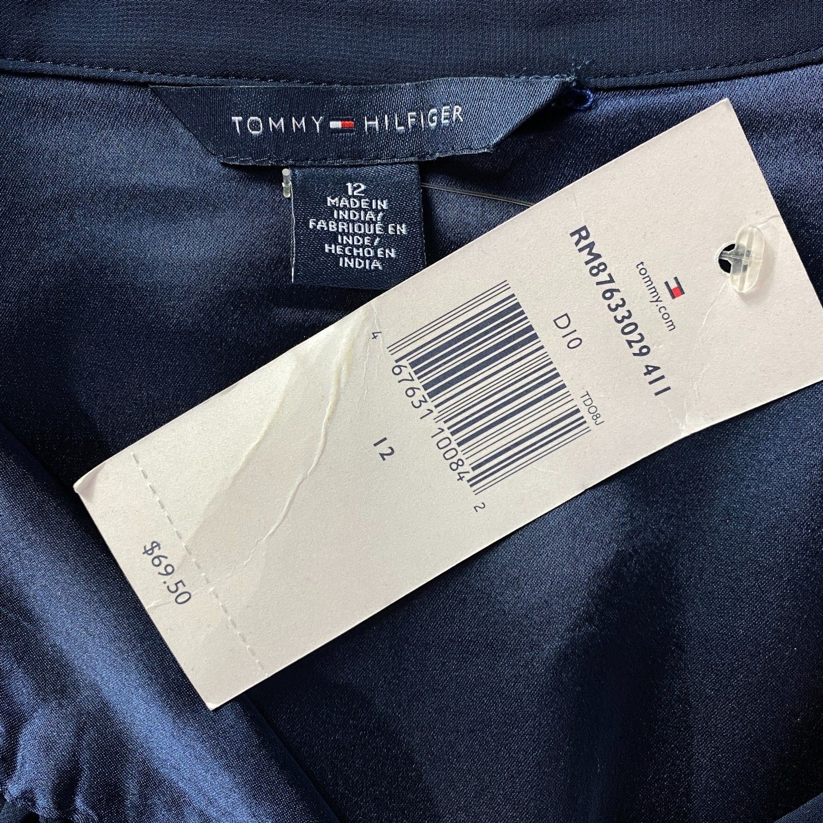 New Tommy Hilfiger Tie Waist Sleeveless Button Top Dress Women’s Size 12
