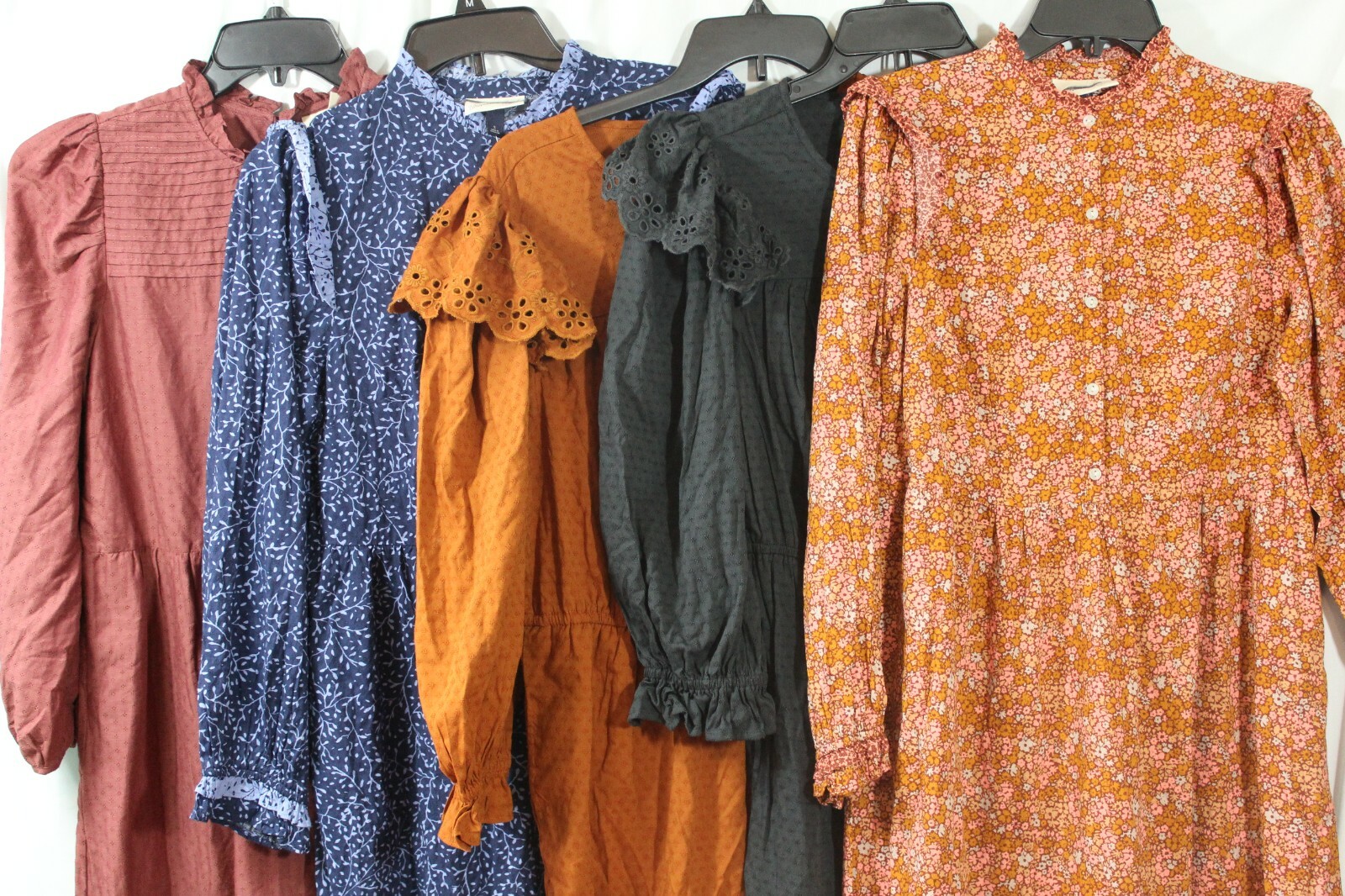 Universal Threads Prairie Style Blue/Brown/Orange Fall Dress Sizes XS-XXL (B333