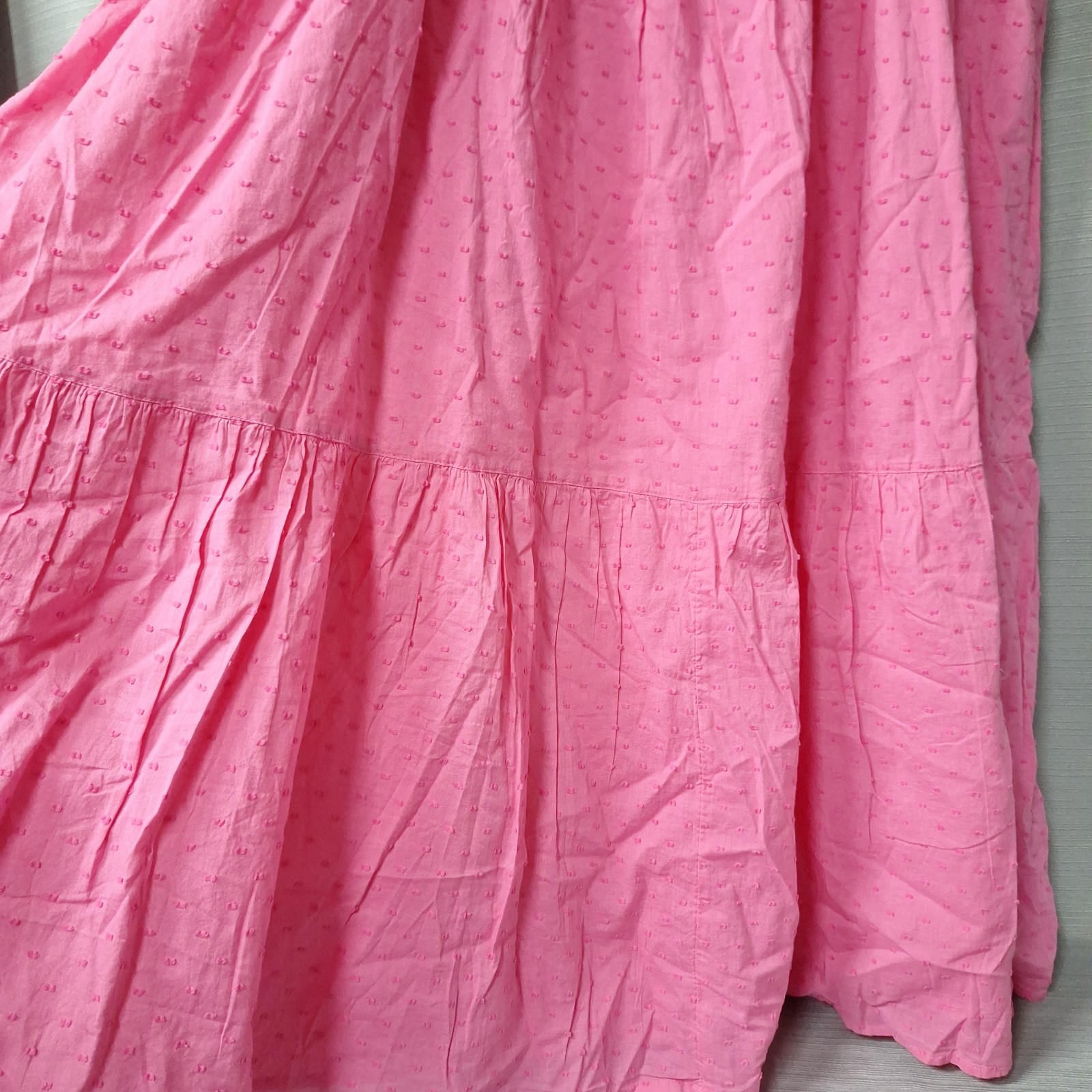 On 34th Pink Dot Sundress Sleeveless Smocking Midi Dress Ruffle Size XL