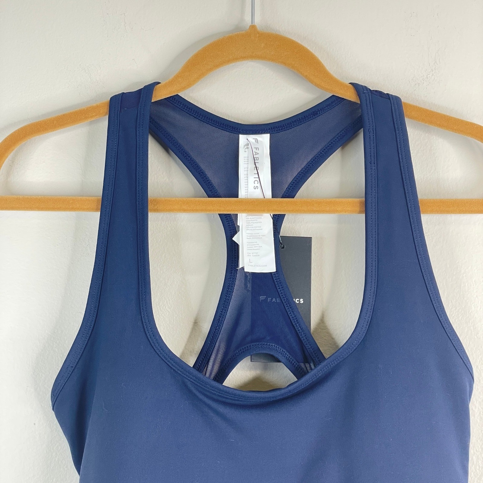 Fabletics Dress Womens Large Blue Pleated Tennis Racerback Tank Athleisure NWT