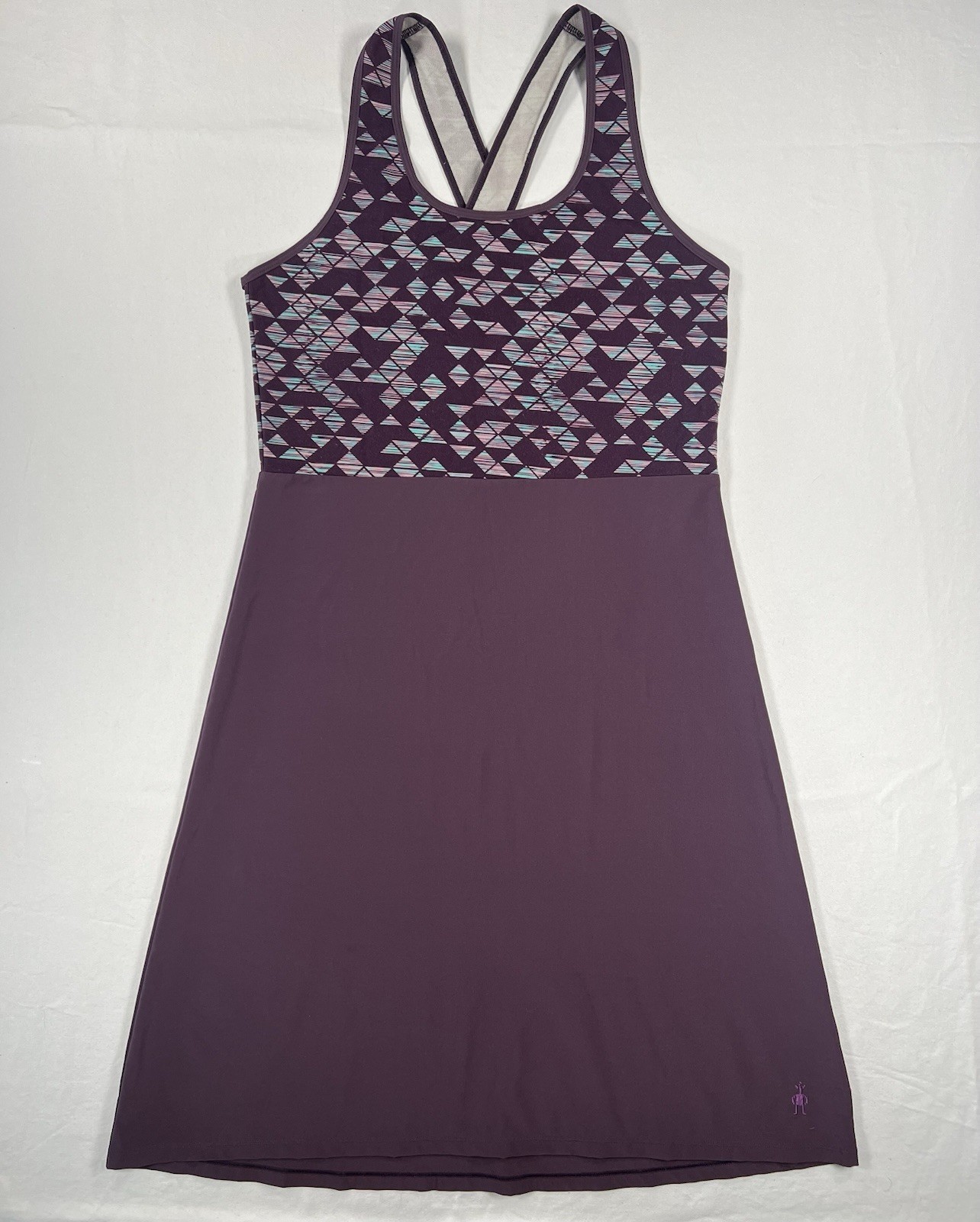 Smartwool Willow Lake Dress Women’s Small Purple Geometric Merino Wool Blend