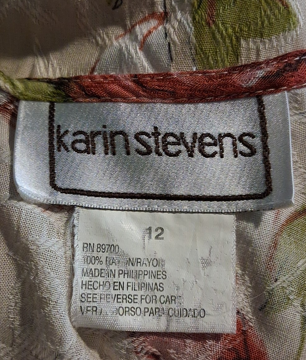 Karin Stevens Women’s Sleeveless Flowers Maxi Dress W/ Blouse Size 12
