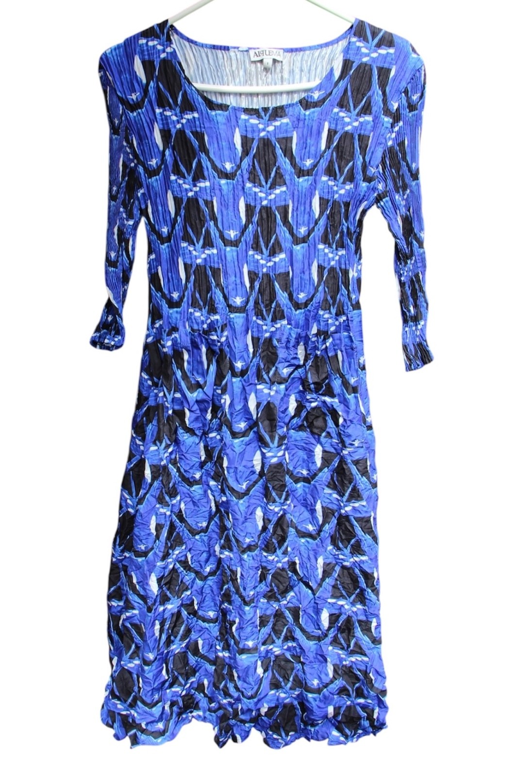 ALQUEMA Smash Pocket Dress Size 1 Crinkle Pleated Abstract Patterned