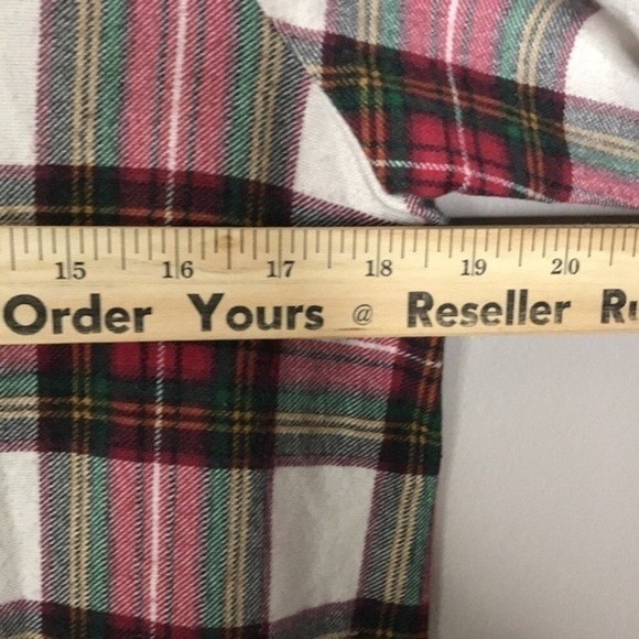 Hanna Andersson Women Plaid Flannel Ruffle Hem Dress Red Green 14-16