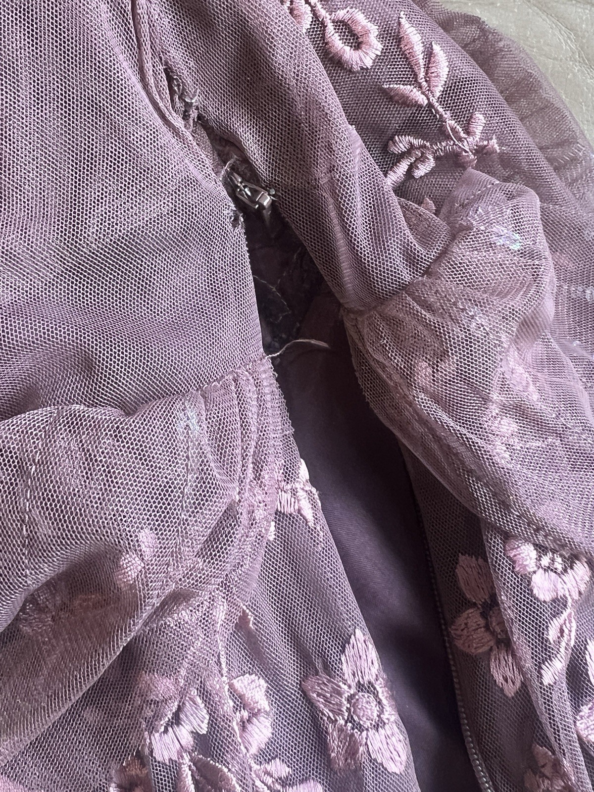 Needle and Thread Sequin Embroidered Tiered Dress sheer long sleeves 0 READ