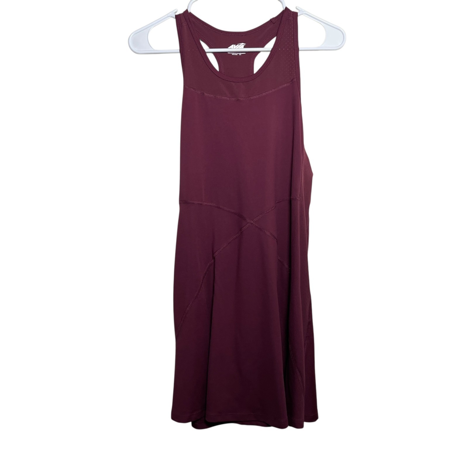 Avia Dress Women’s XS Purple Round Neck Tank Top Mini Mesh Athletic Shift