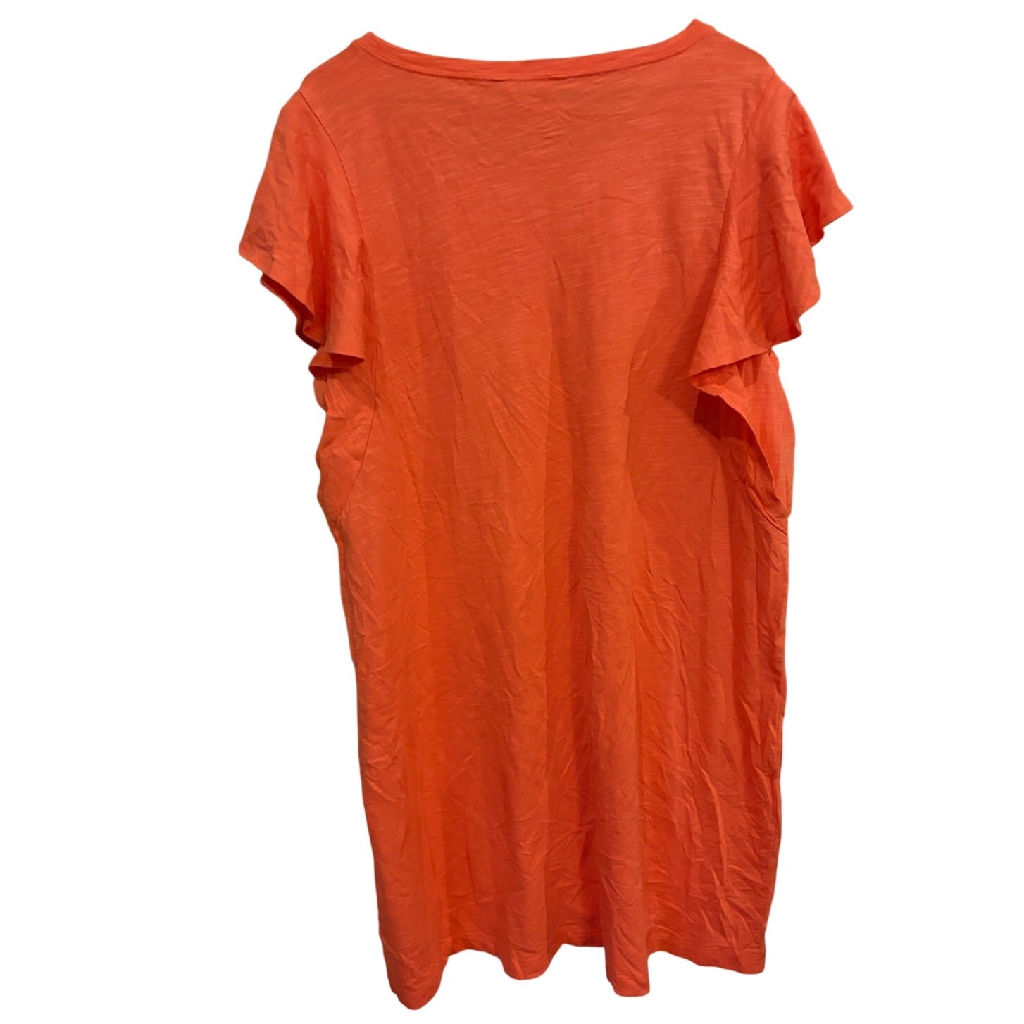 Goodthreads Womens XXL Coral Flutter Sleeve 100% Cotton Shirt Dress NWT