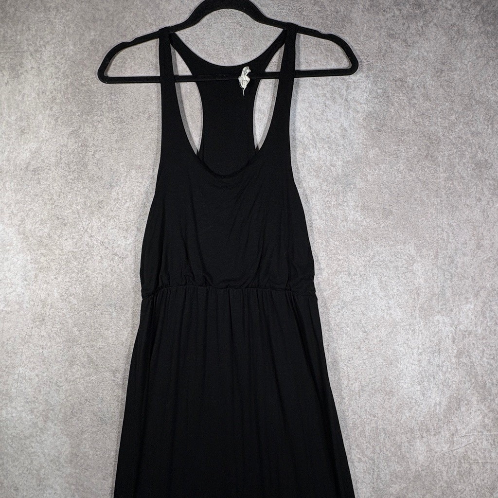 Rolla Coster Dress Womens Small Black Maxi Racerback Sleeveless Beach Travel