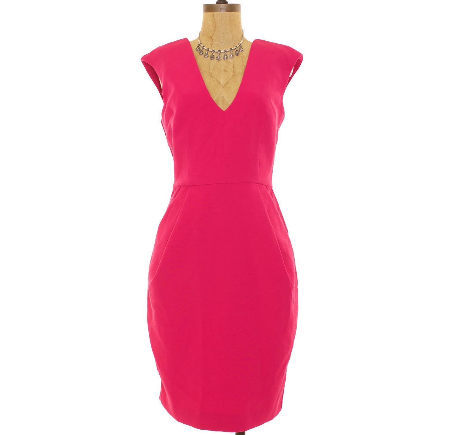 Clove Nordstrom Sheath Mini Dress 4 Cap Sleeve Magenta Pink $118 B62
