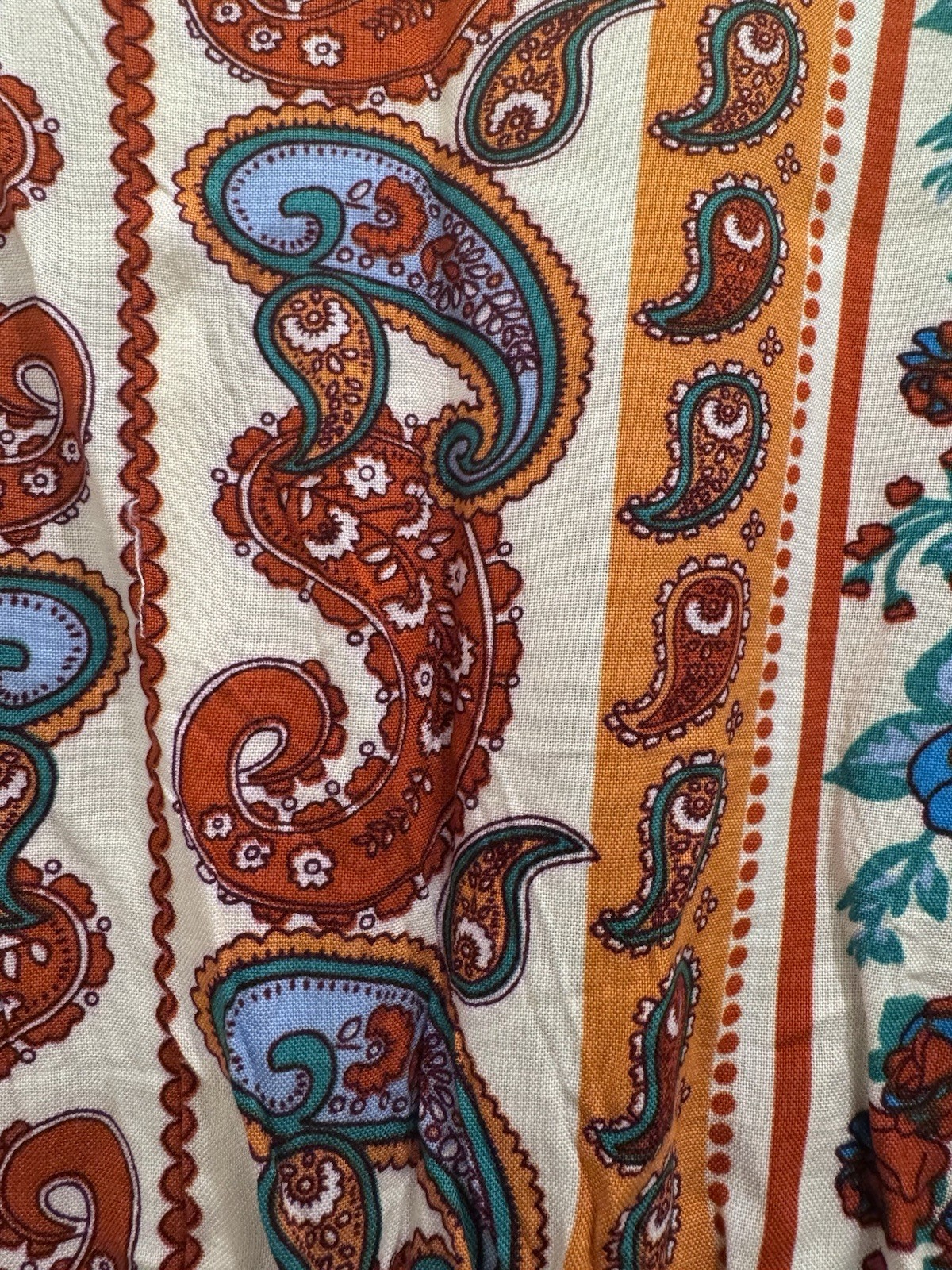 Pretty Garden Paisley Boho Style Maxi V Neck Dress