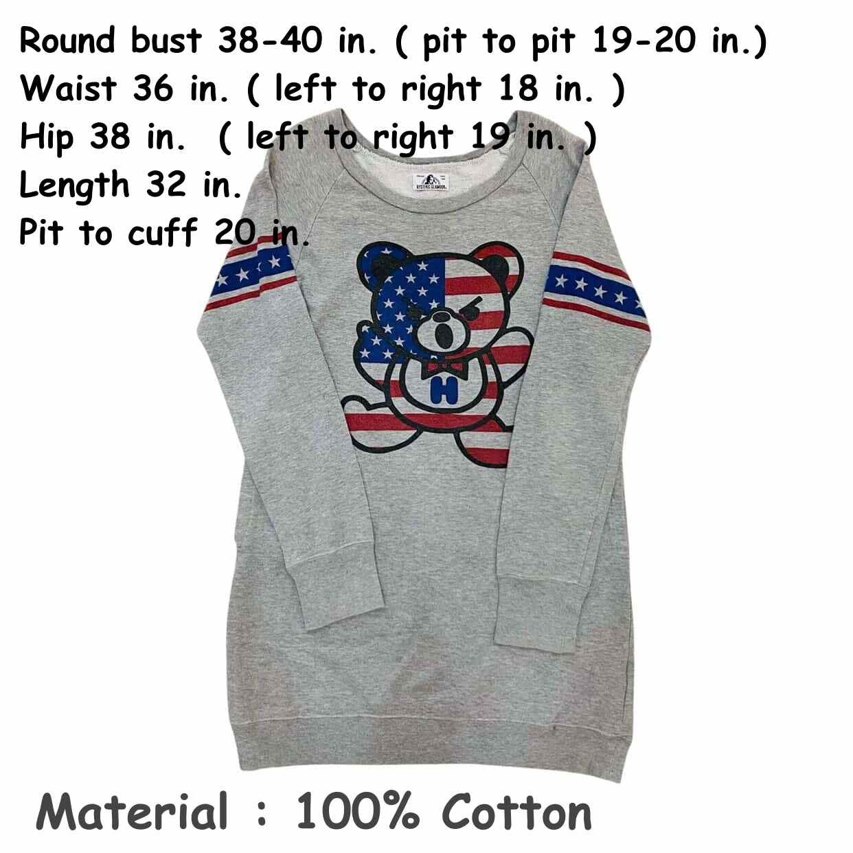 Hysteric Glamour Sweater Dress” BEAR ” Size Free From Japan
