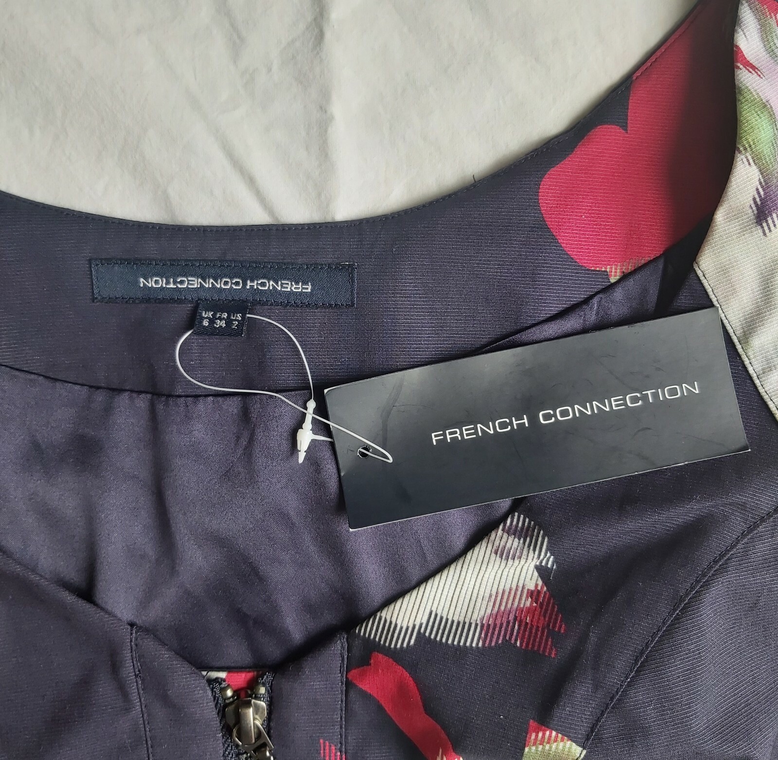 French Connection BNWT zip front wiggle pencil bodycon dress UK 6 US 2 Cost £130