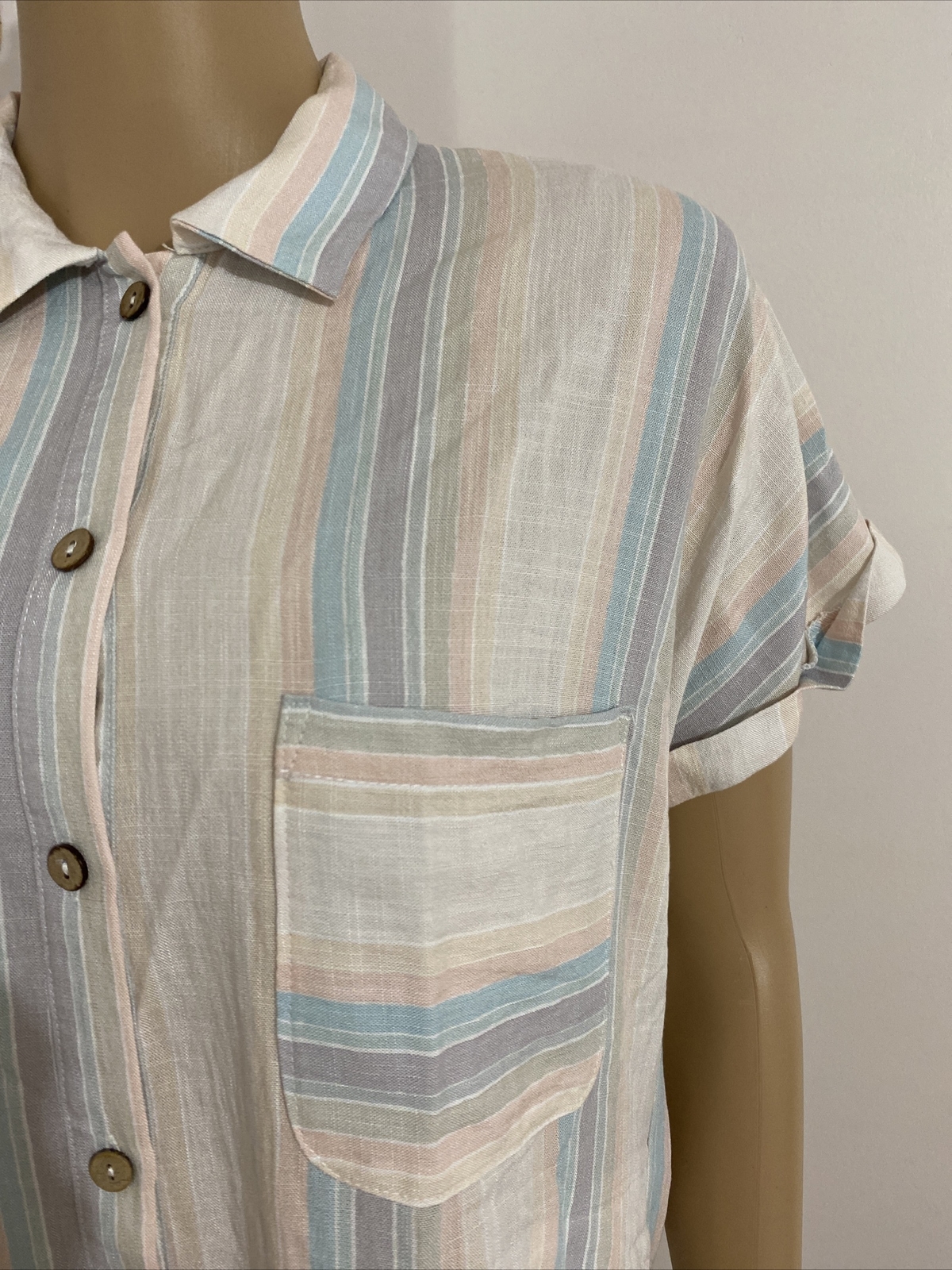STYLE RACK Button Down Shirt Dress Multicolor Size S 100% Rayon Women’s NEW!