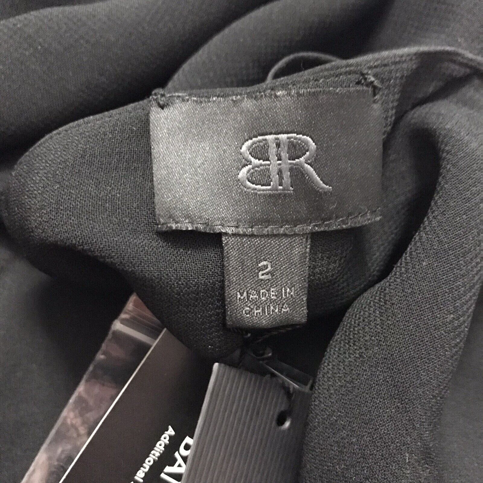 Banana Republic Monogram Collection Size 2 Black Dress Beaded Draped Neck NWT