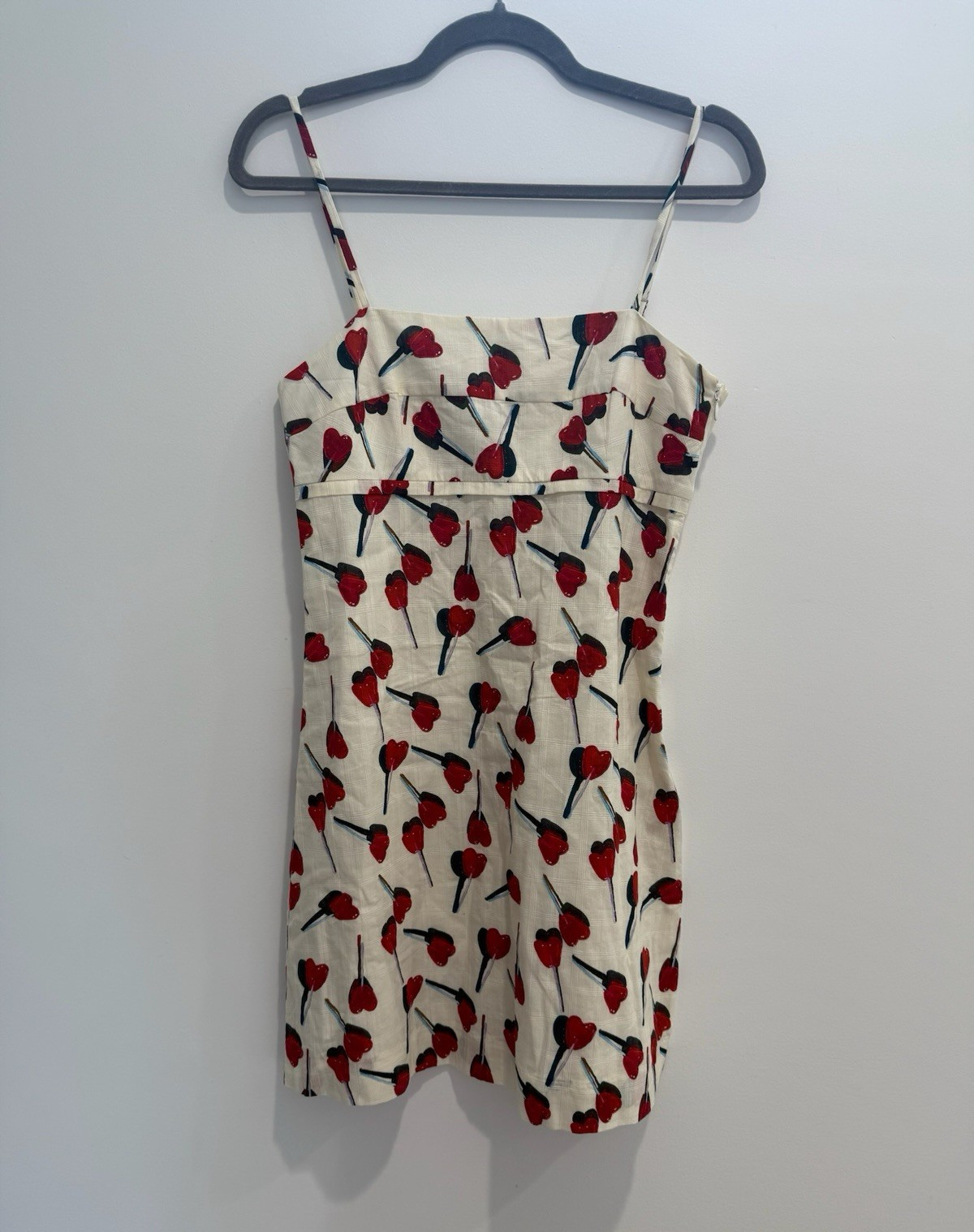 Rachel Antonoff Heart Lollipop Print Cotton Slip Dress Size 0 Novelty Sundress