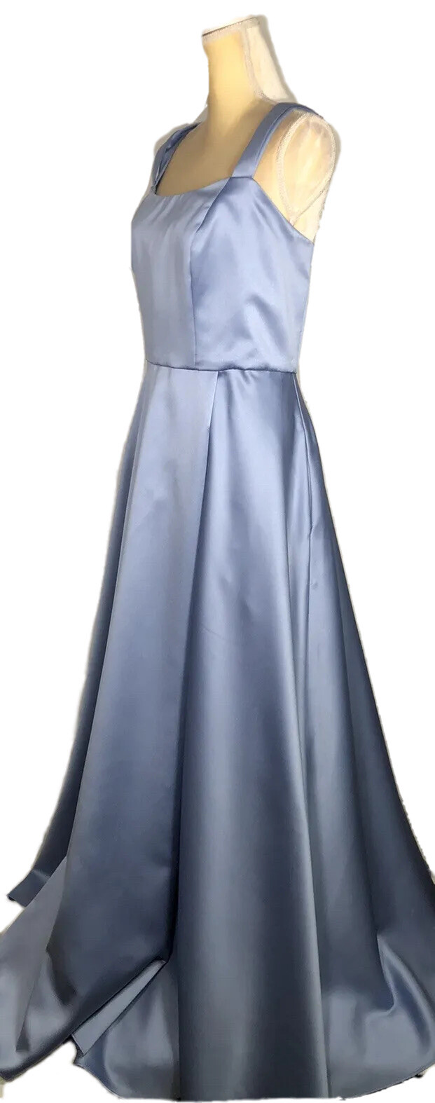 Xscape Dress A-Line Maxi Gown 14W Sleeveless Satin Evening Icy Blue NW $268