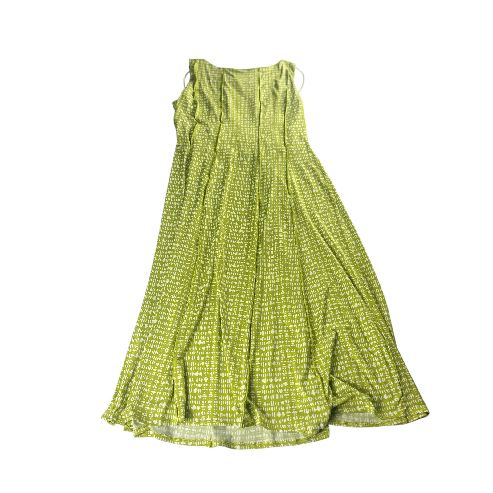 Perceptions New York Lime Geometric Sleeveless Maxi Dress Large P21344J NWT
