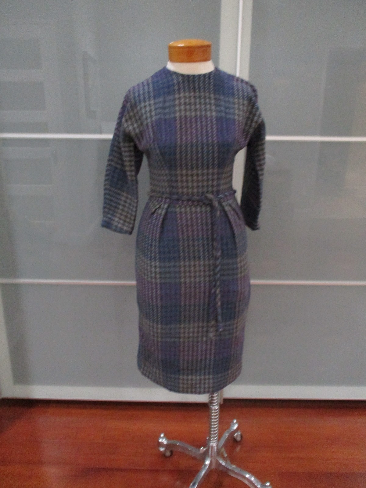 True Vintage ILGWU 3/4 Sleeve Tweed Midi Wiggle Pencil Dress Size 5