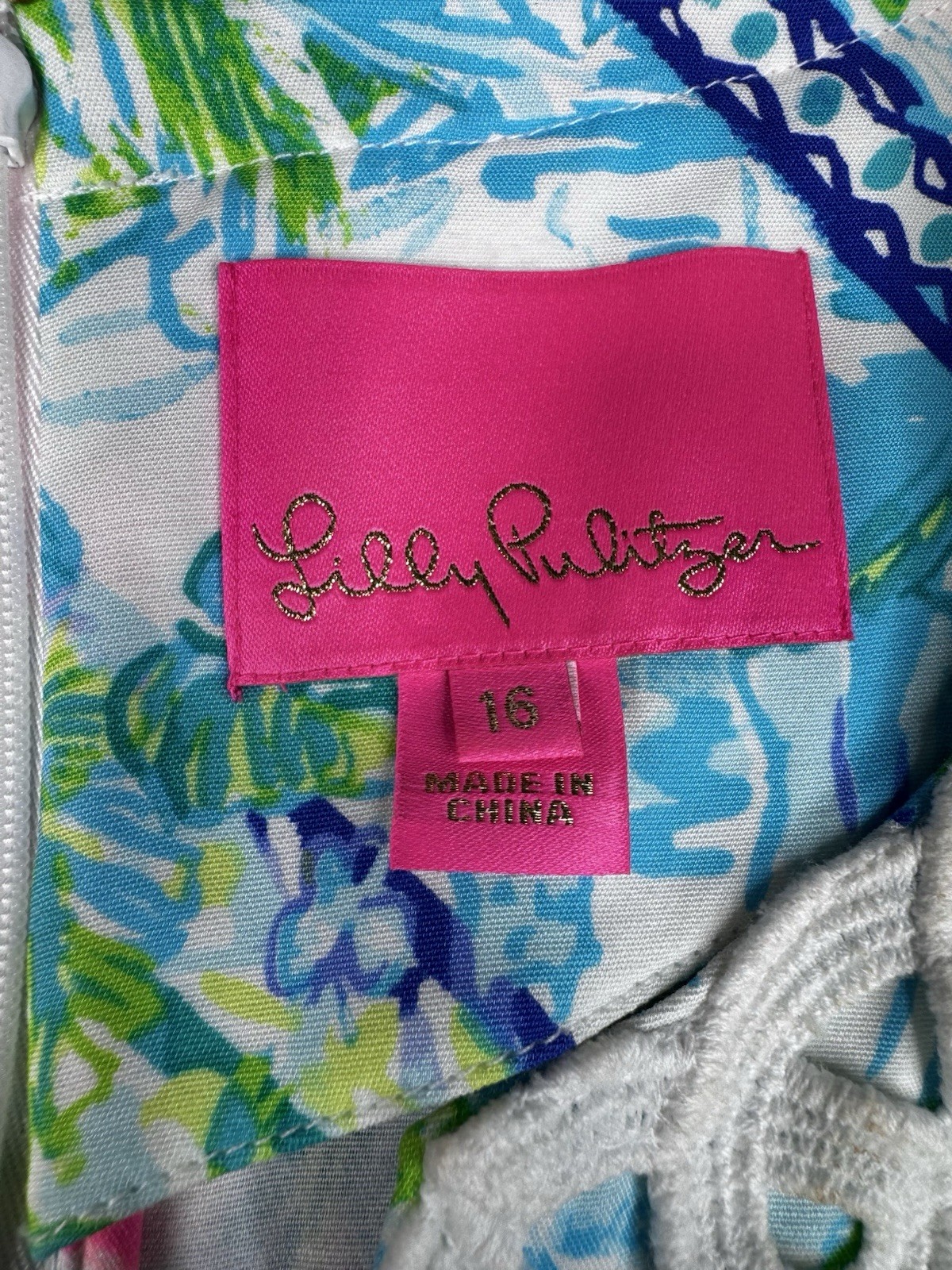 Lilly Pulitzer CASIDY STRETCH SHIFT DRESS Multi Bohemian Queen Pink Blue 16