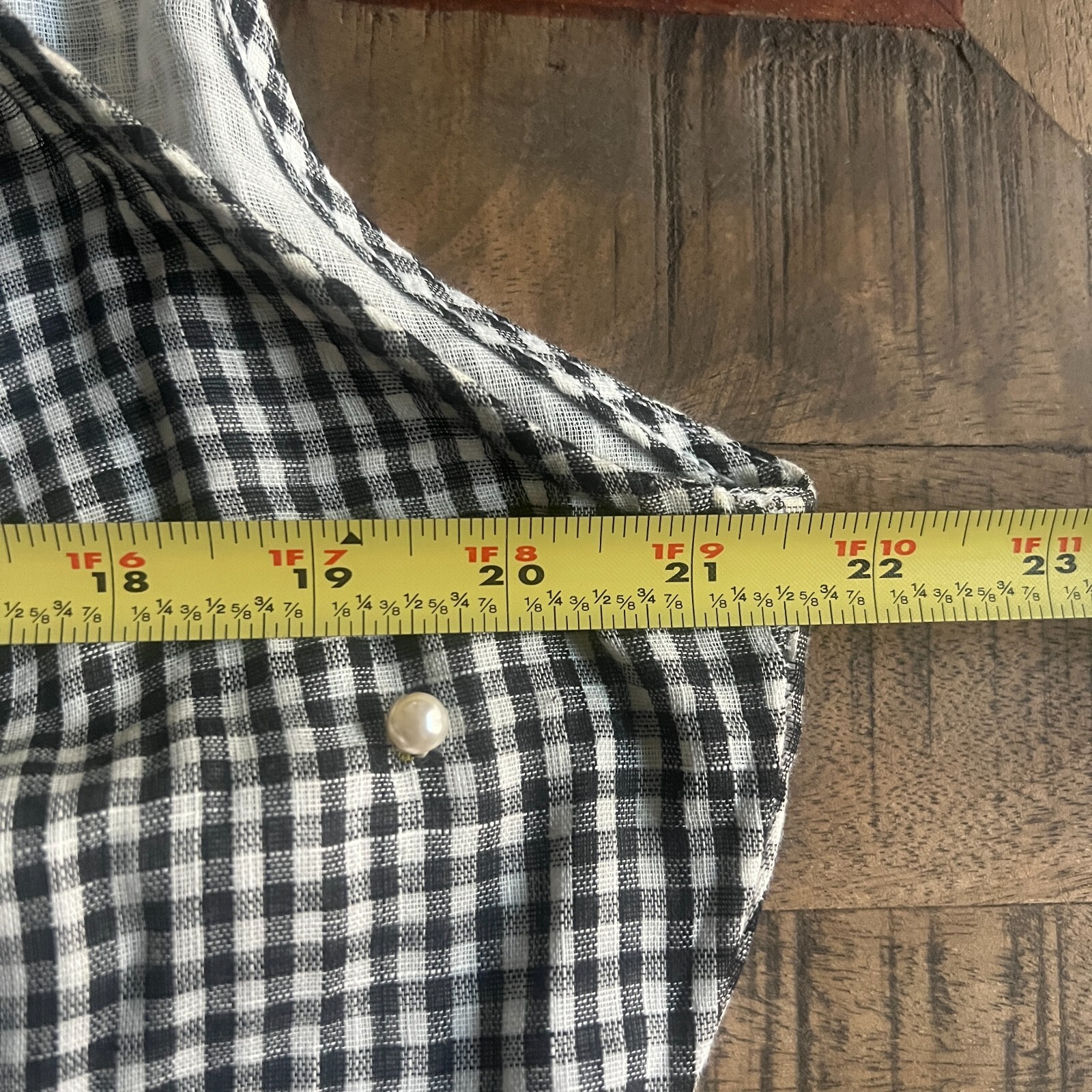 Violet Weekend Sz XL Cotton Gingham Tiered Maxi Dress Pearl Detail Prairie Boho