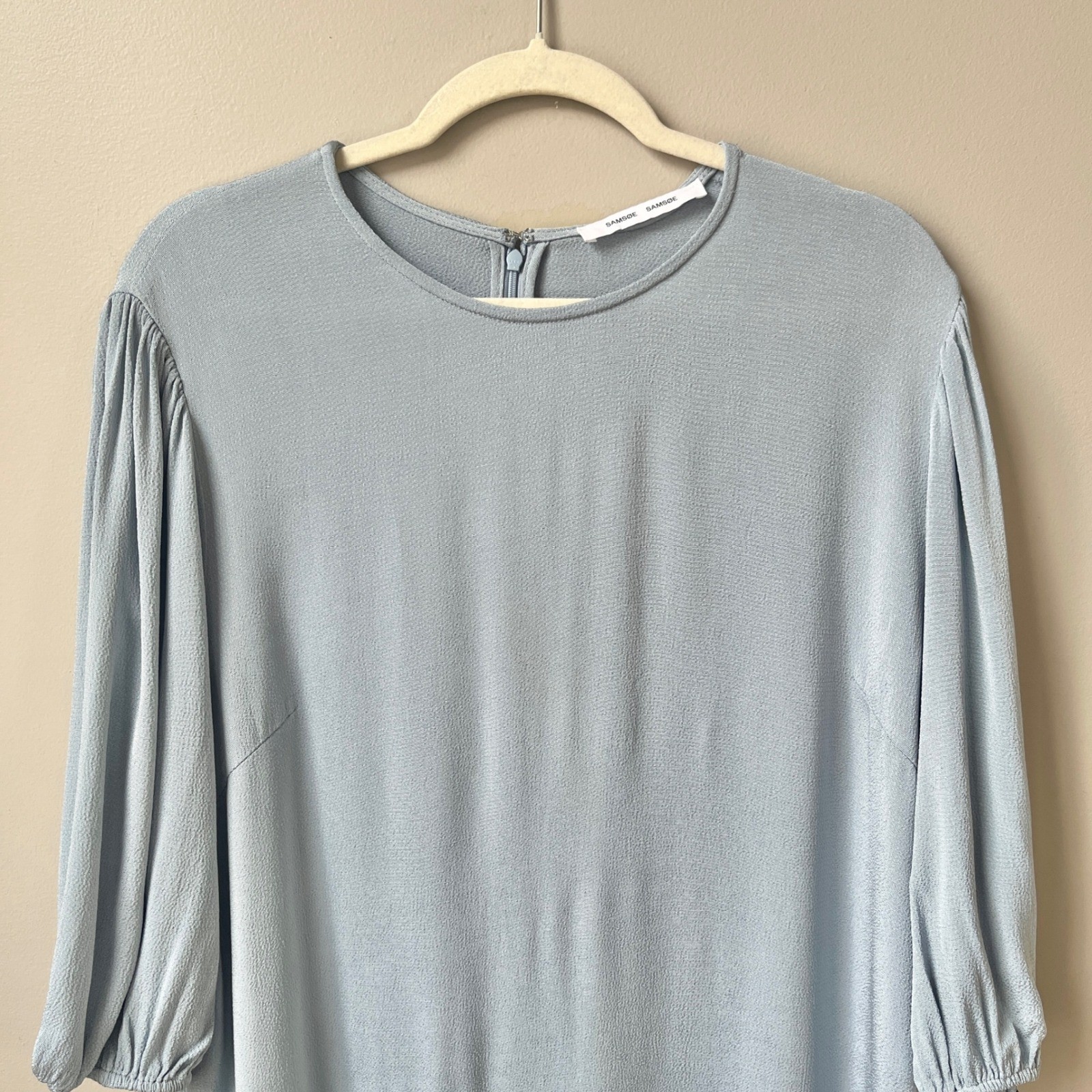 Samsoe Samsoe Dress Women’s Large Dusty Blue Scandi Classic Office Spring Summer