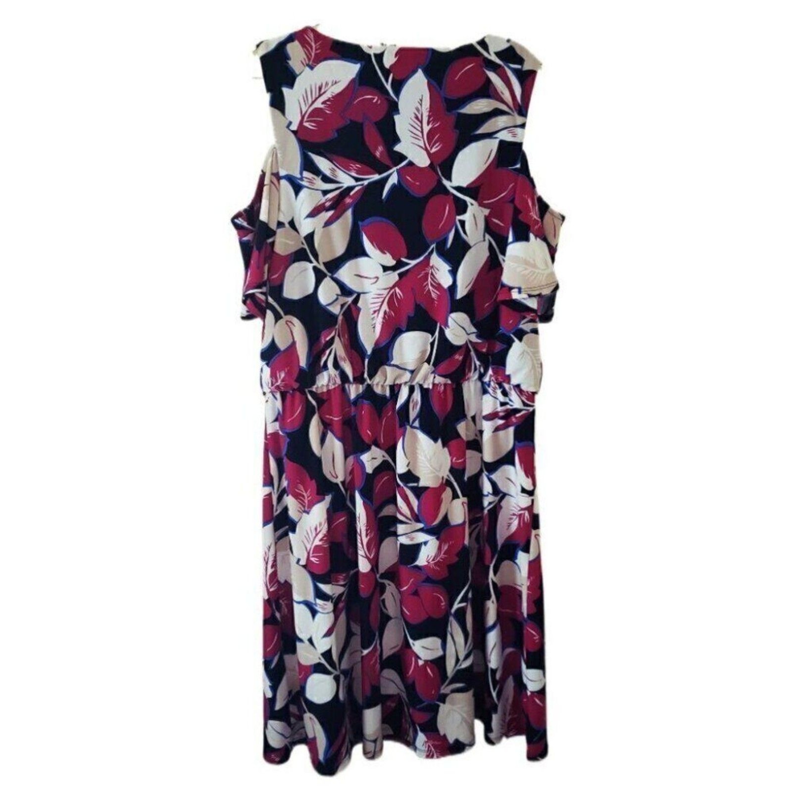 Roz & Ali Multi-Color Floral Cold Shoulder Dress