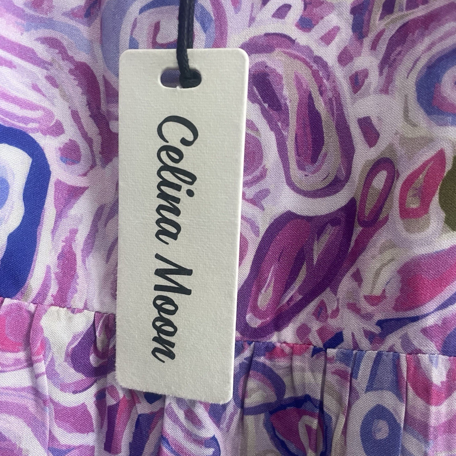 Celina Moon SIZE XL Purple Blue Maxi Dress Sleeveless Stretch Floral Boho NEW