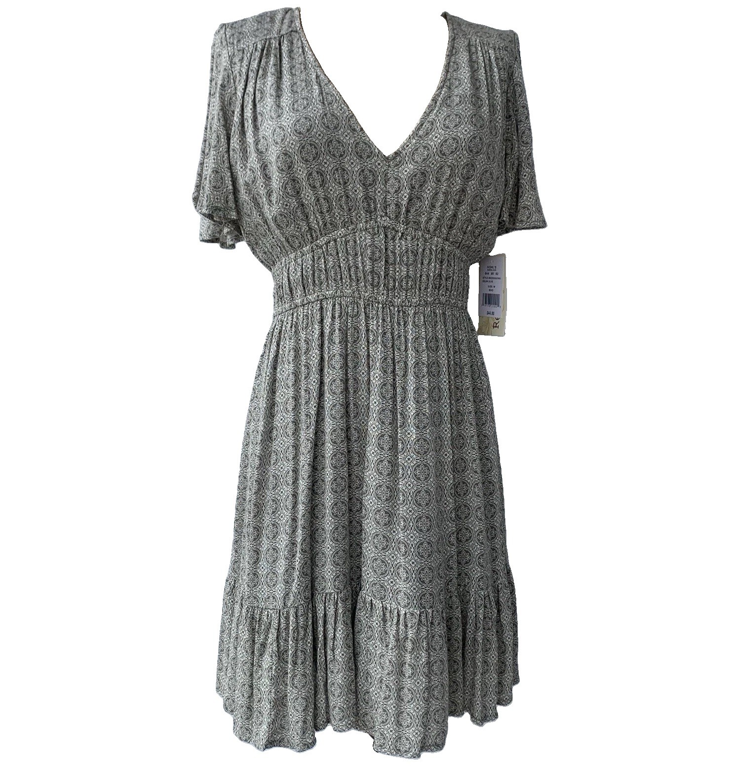 Boho Summer Dress Olive Green Juniors’ Rewind Flutter Sleeve Medium New with tag