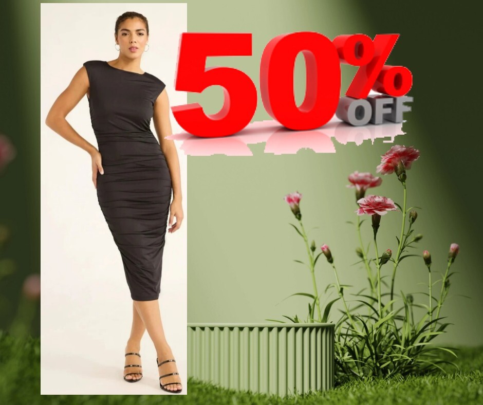 Sofia Jeans Women’s XL 16-18 Sleeveless Open Back Midi Dress, Below Knee Length