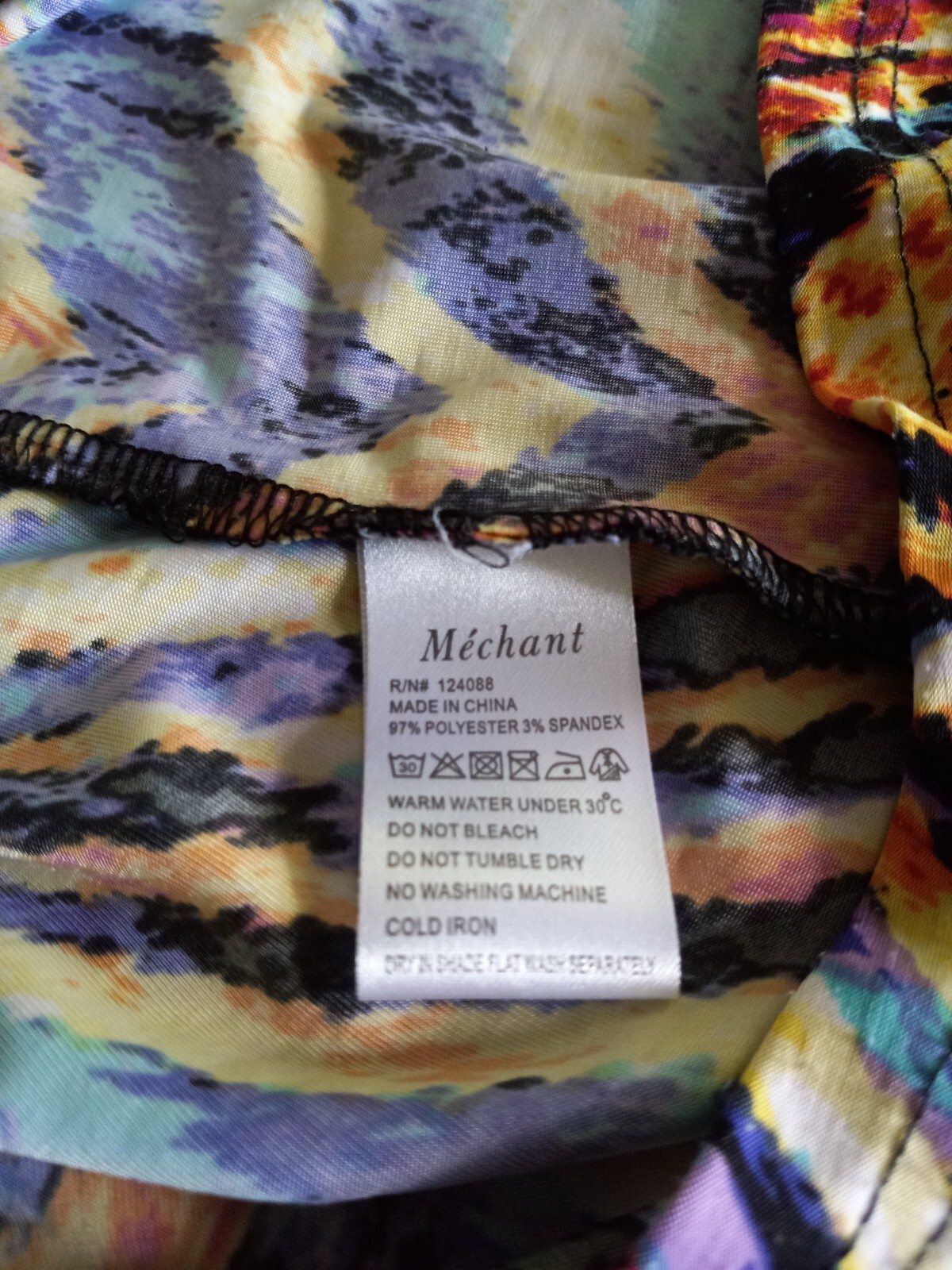 Mechant Dress SMALL, multicolor stripes, polyester, spandex, stretch, short