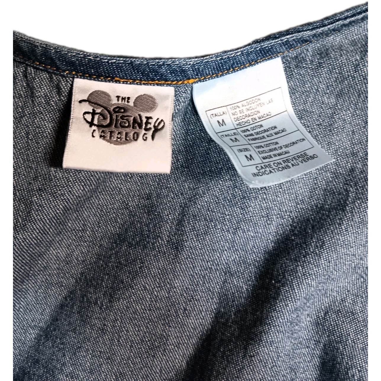 Vintage Disney Catalog Winnie Pooh Midi Denim Jumpsuit Dress Teacher School Med