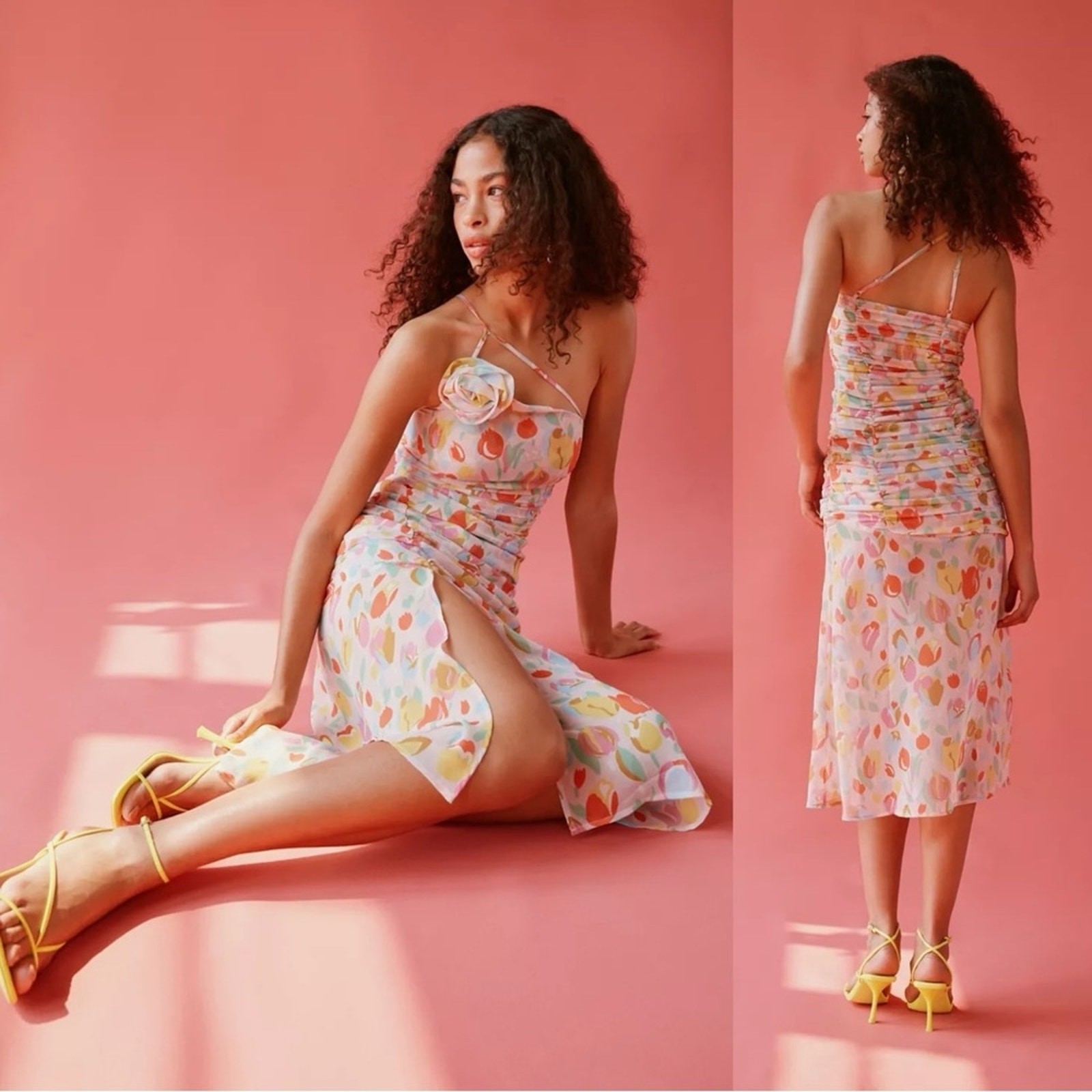 For Love & Lemons Desmona Floral Midi Dress Size Small NWT Dainty Coquette