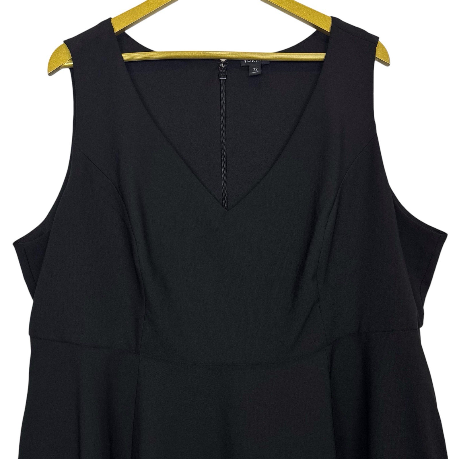 Torrid At The Knee Studio Refined Crepe Skater A-Line Dress Size 22 Black Pocket