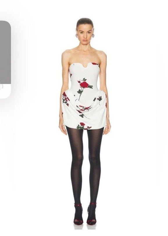 Magda Butrym Strapless Draped Hip Mini Dress