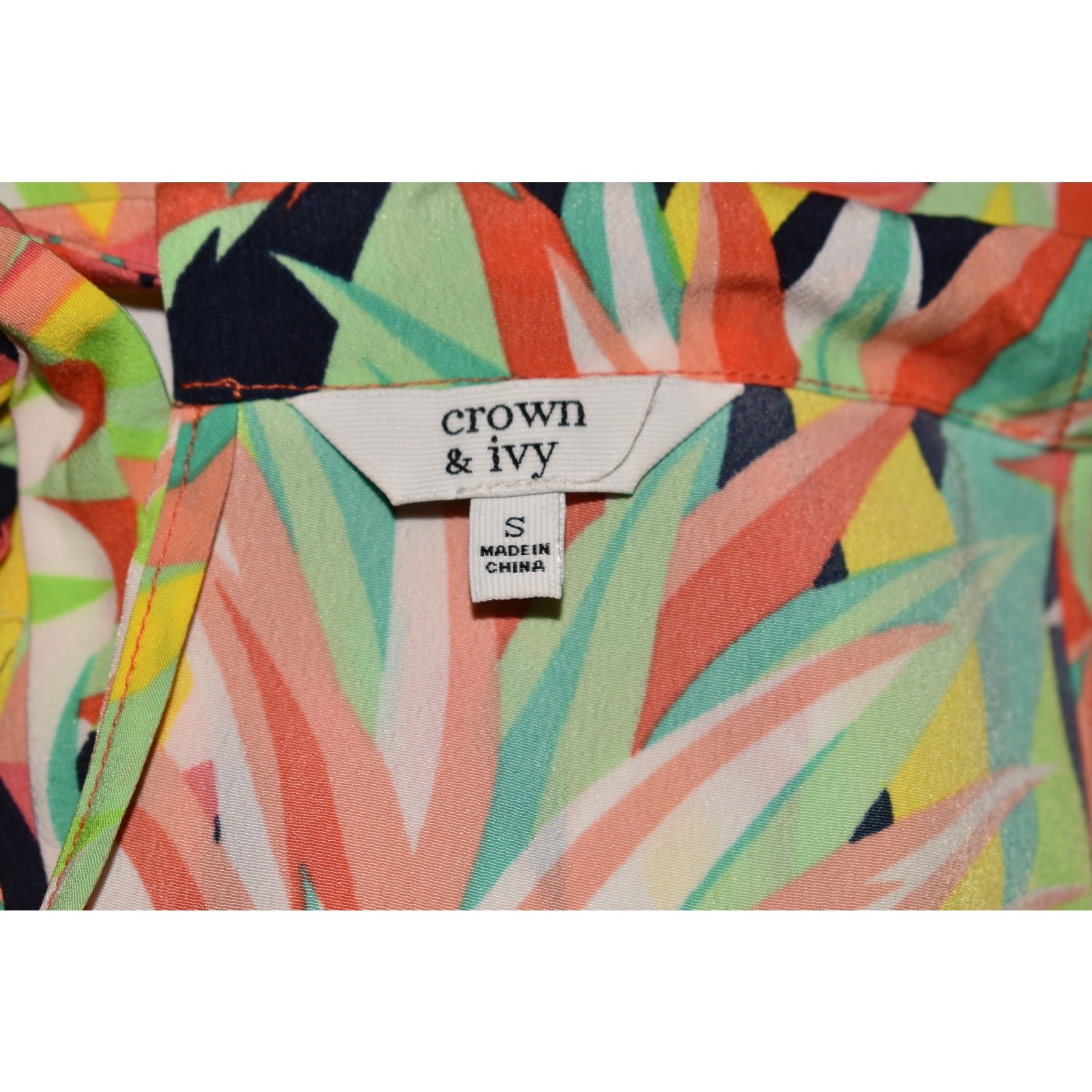 CROWN & IVY NEW $89 Multi-Color Pineapple Print Sleeveless Sundress Small