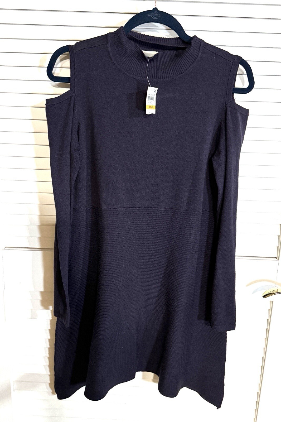 Style & Co Women’s Dress Size S Cold Shoulder Sweater Purple NWT 31” Length