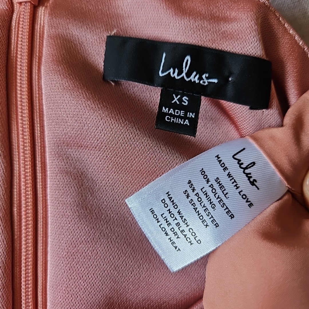Lulus Salmon Pink Satin Wrapped Ruffle Strappy Belted Mini-Dress Size XS