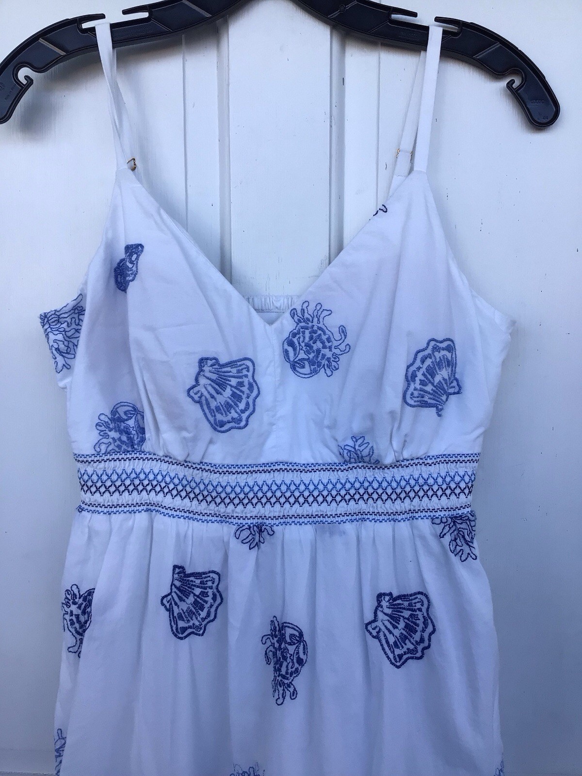 Lilly Pulitzer Sleevless “Zanna” Blue And White Seashell Pattern Maxi dress, 2.