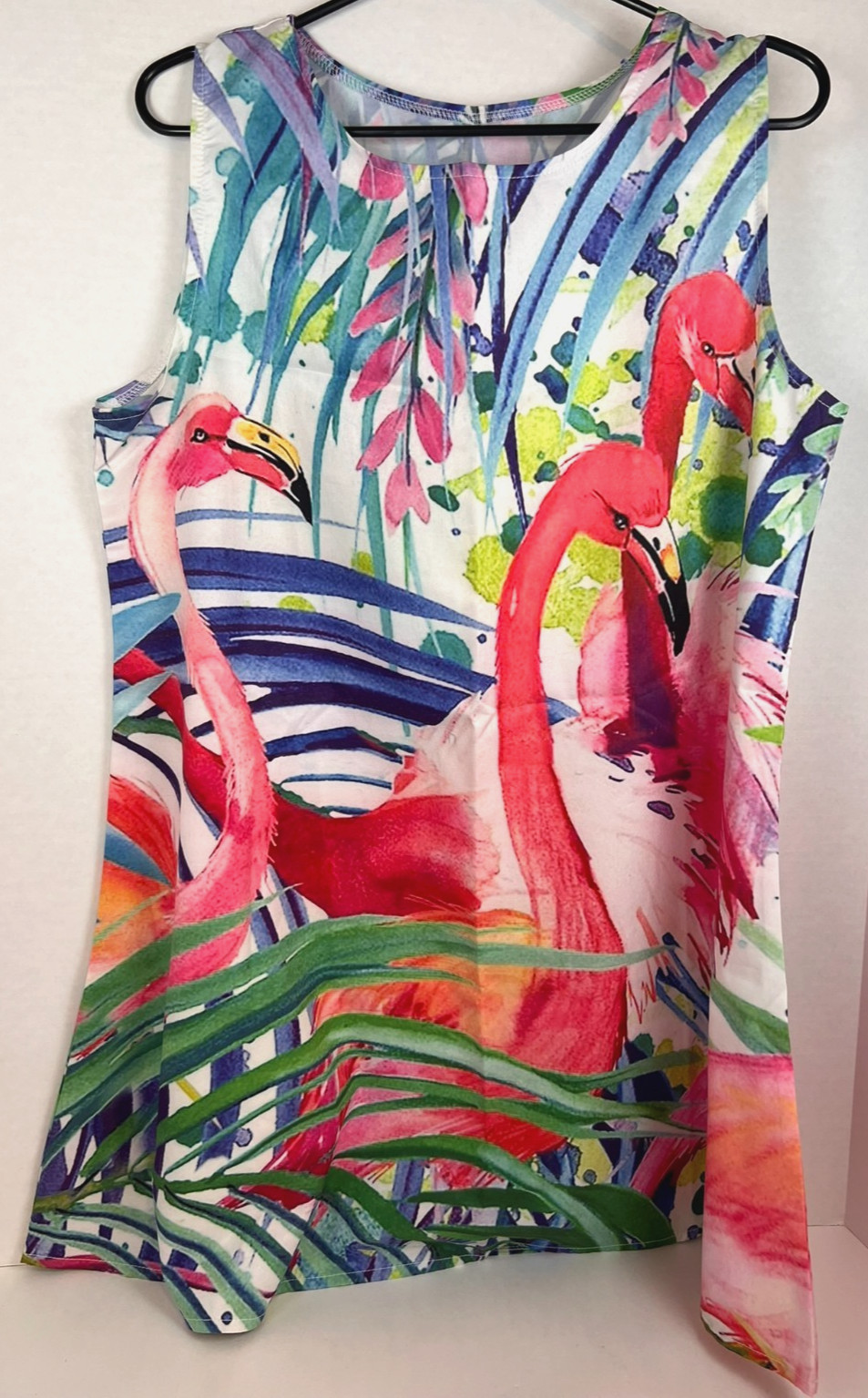 Women’s Thin Lite Summer Lounge Dress Flamingos Pink- Med