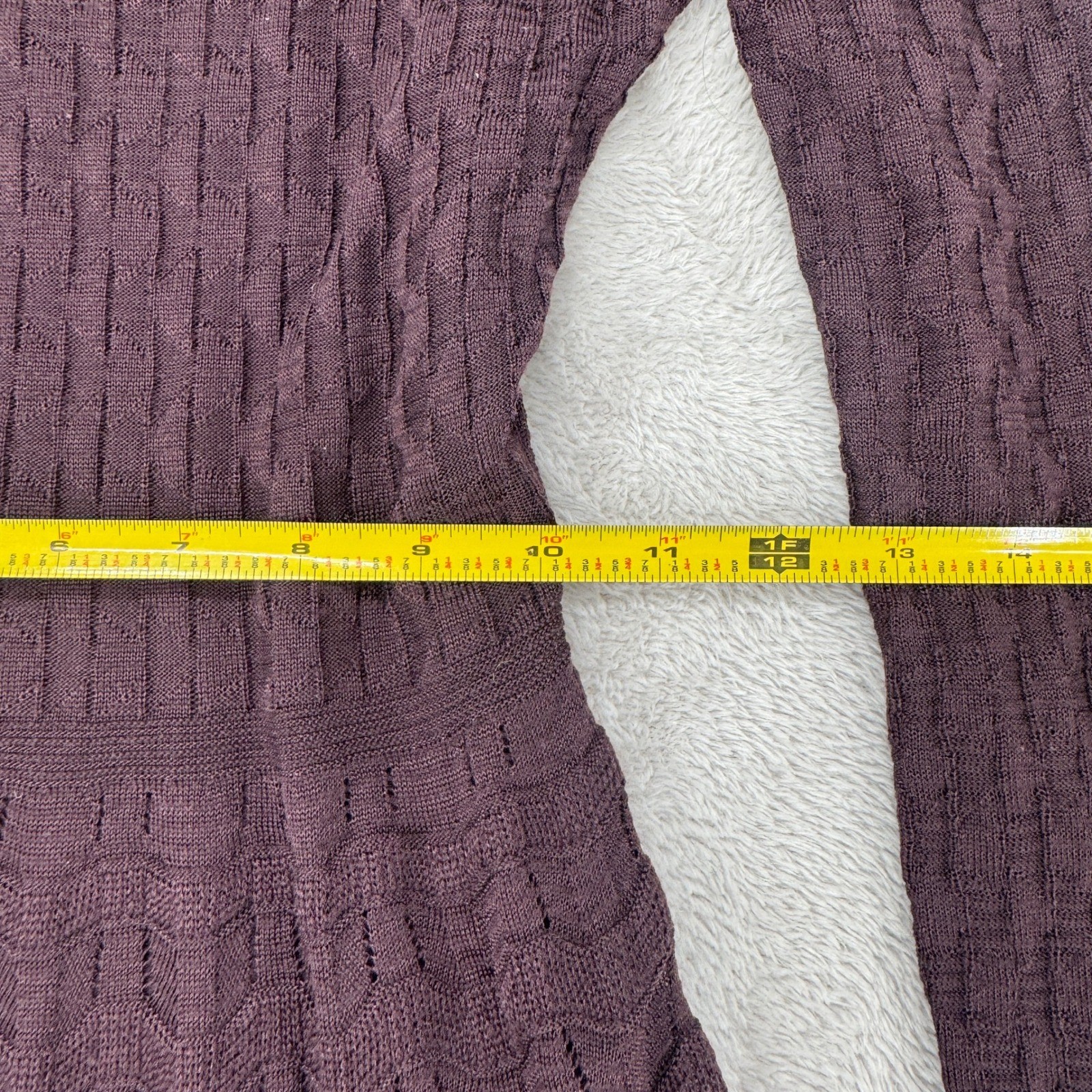 Vintage M Missoni Fit & Flare Sweater Dress Womens 40/4 Purple Flaws Cable Knit
