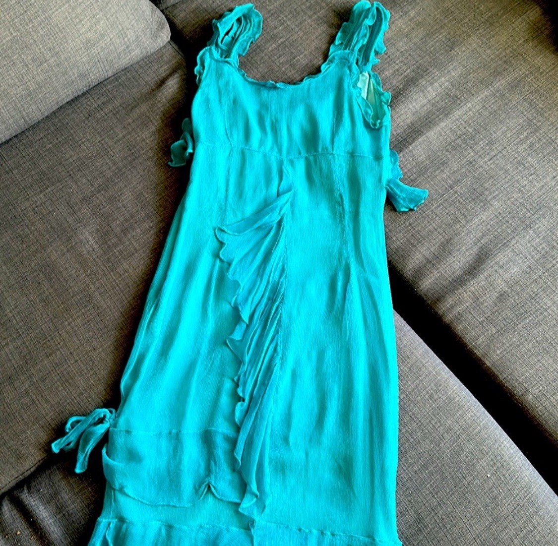 Orig$1100 DOLCE & GABBANA 100% SILK CHIFFON Dress 40IT / 10 UK