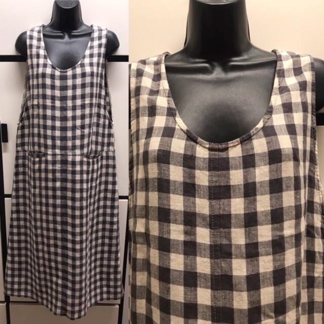 Journal Standard Linen Check Jumper Dress Graphite Beige Check Combo One Size