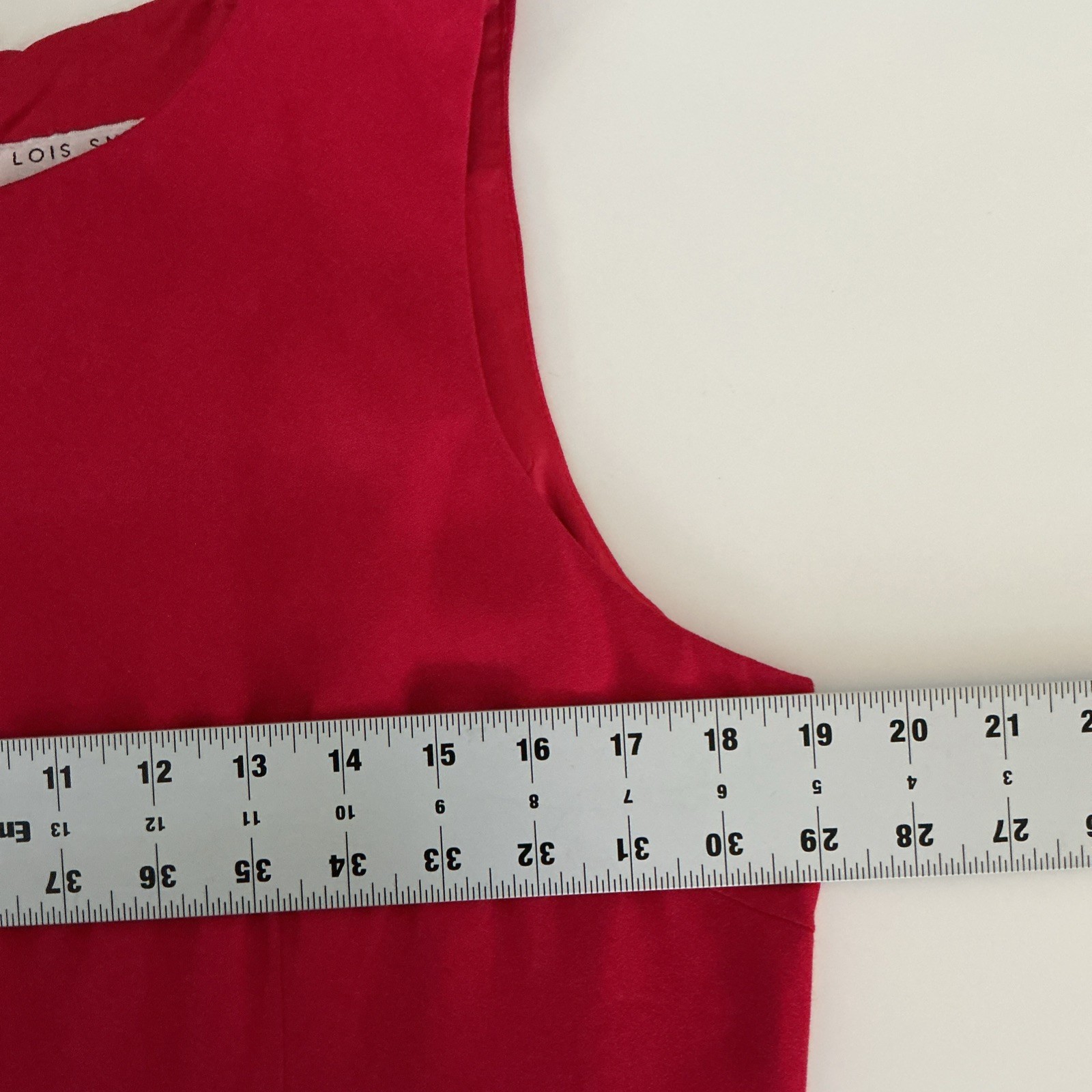 Vintage Lois Snyder Dani Max Petite 14P Sleeveless Dress Red Sheath 90s Y2K LRD