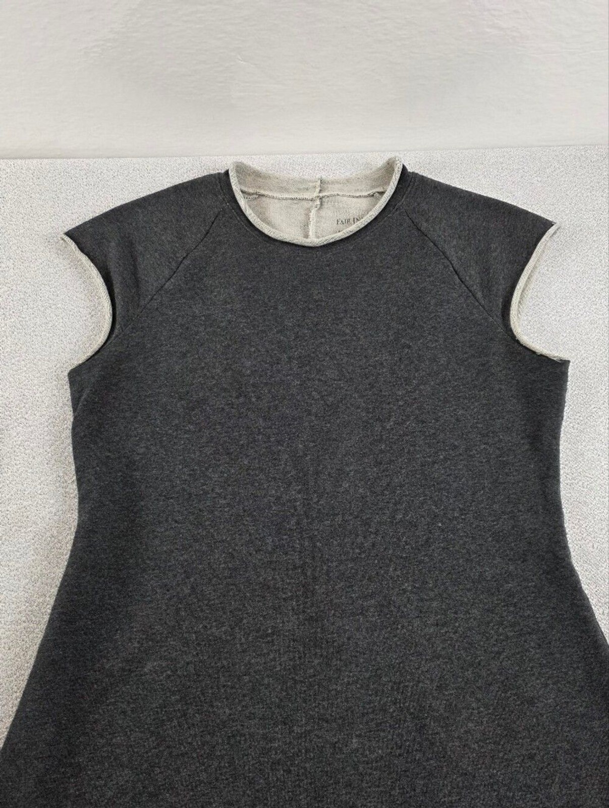 Fair Indigo Organic Cotton French Terry T-Shirt MIni Dress Grey Wmn’s Med