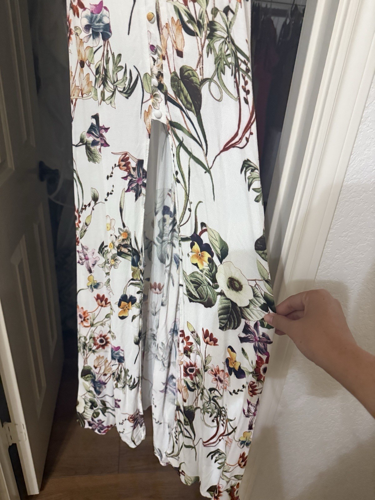 Lulus Bloon Floral Print Ruffle Maxi Dress (Bloom On Ivory Floral Print)