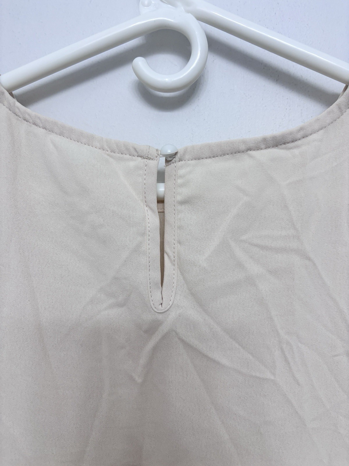 Shein Beige White Taupe Brown Tiered Dress XL Butterfly Sleeve 40×38