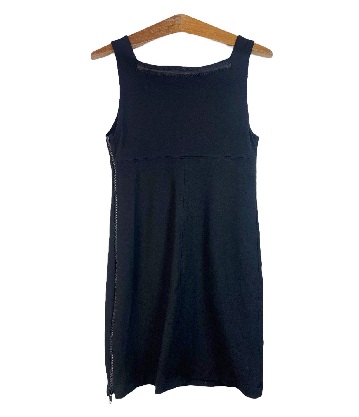 Diane Von Furstenberg DVF Black Side Zip Classic Square Neck Dress Size 6 Boho