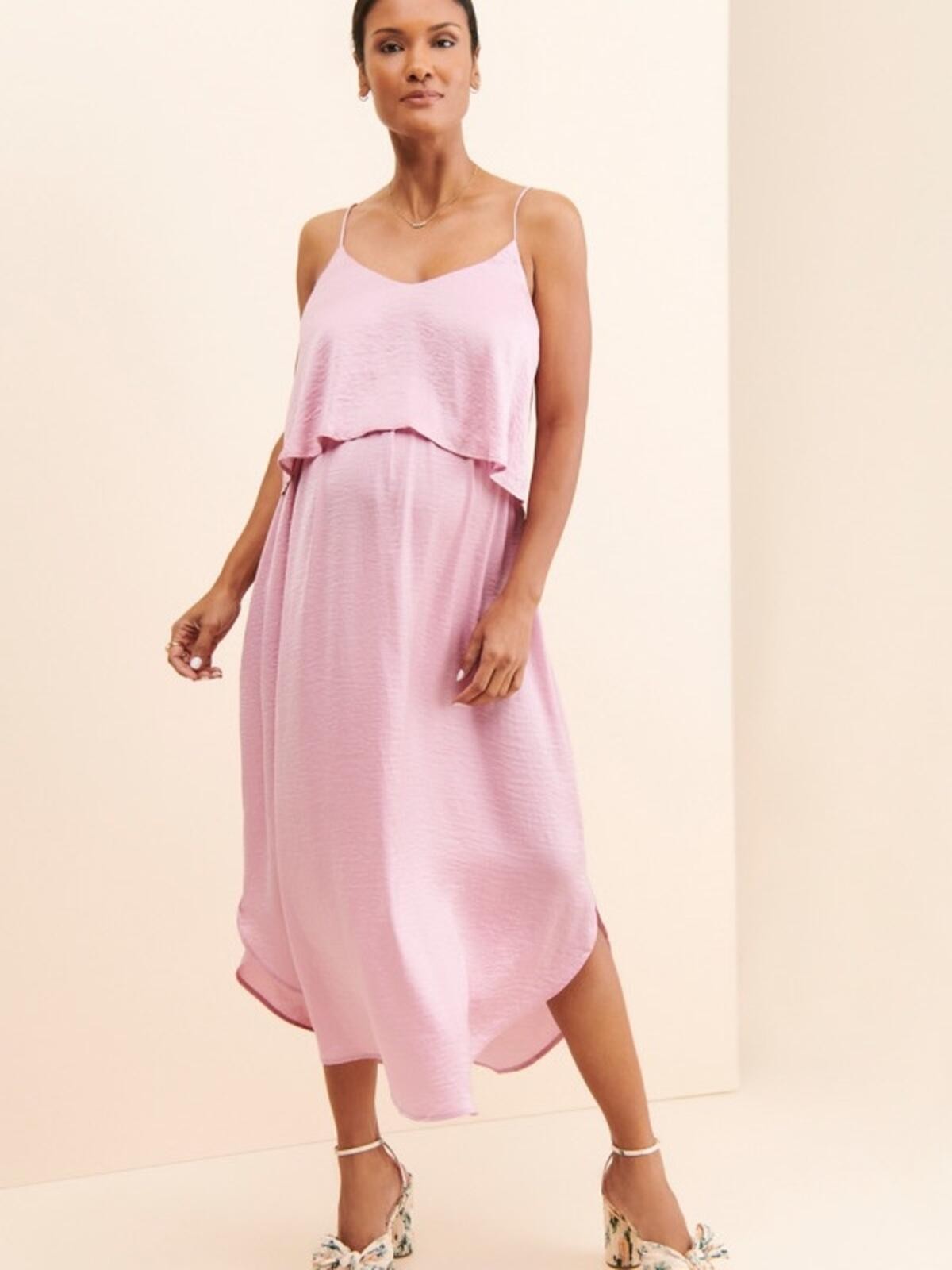 NWT Ripe Maternity Nursing Slip Dress in Pink Size Small NEW WITH TAGS
